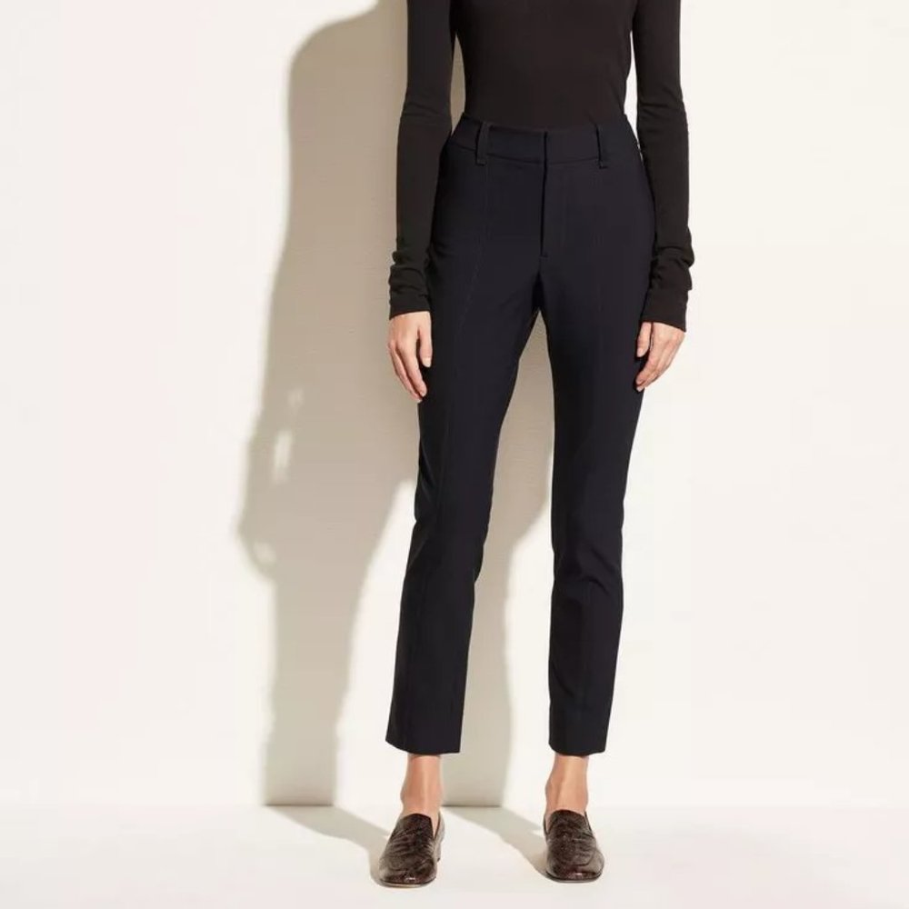 Vince Classic High Rise Wool-Blend Cigarette Trousers Size 10